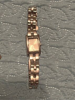 Silver Rectangular Link Bracelet Watch